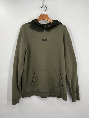 All Saints Men’s Skar Green Black Tie Dye Hoody Hooded Pullover Sweatshirt Small